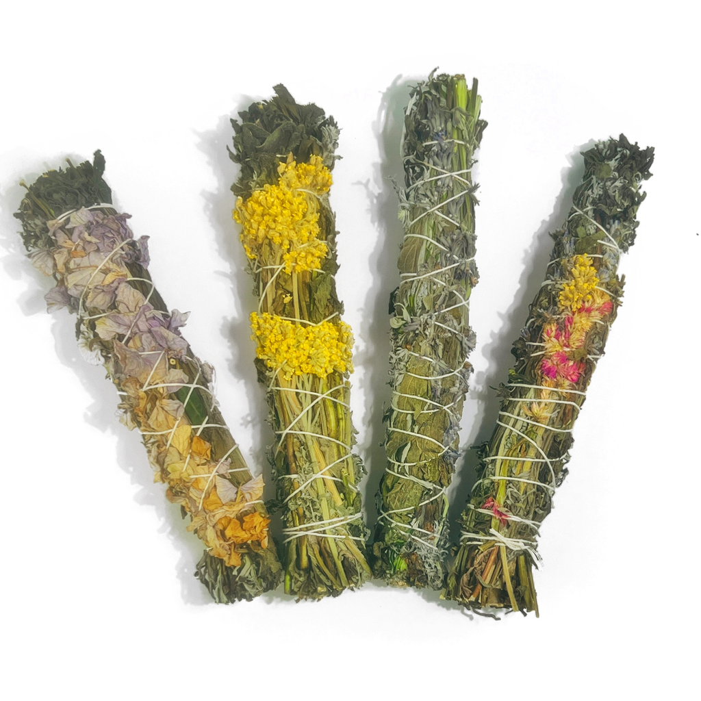 🌿 BOTANICAL HERBAL WAFTING WAND SAGE SMUDGE STICK 8" 🔥✨