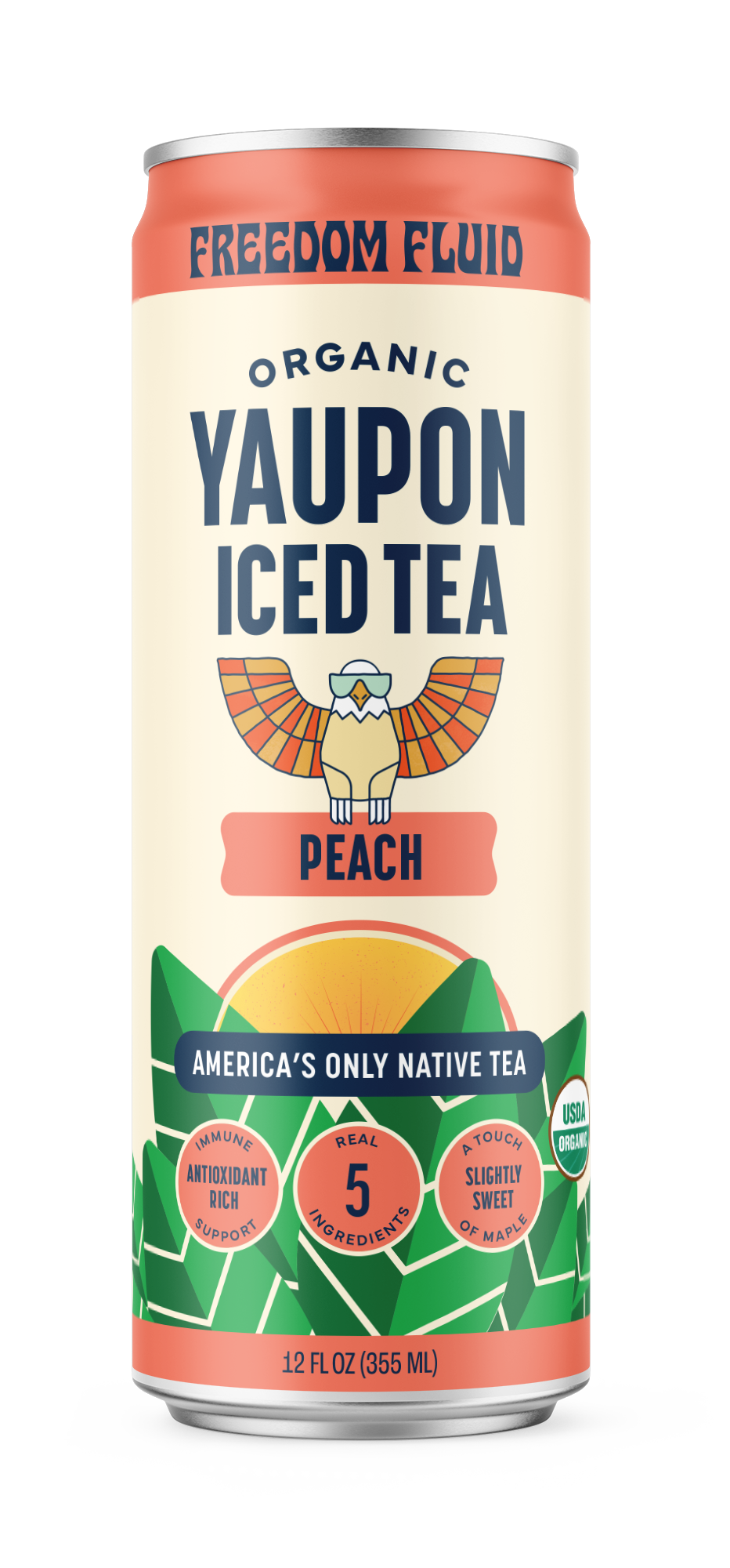 Peach, Organic Yaupon Iced Tea