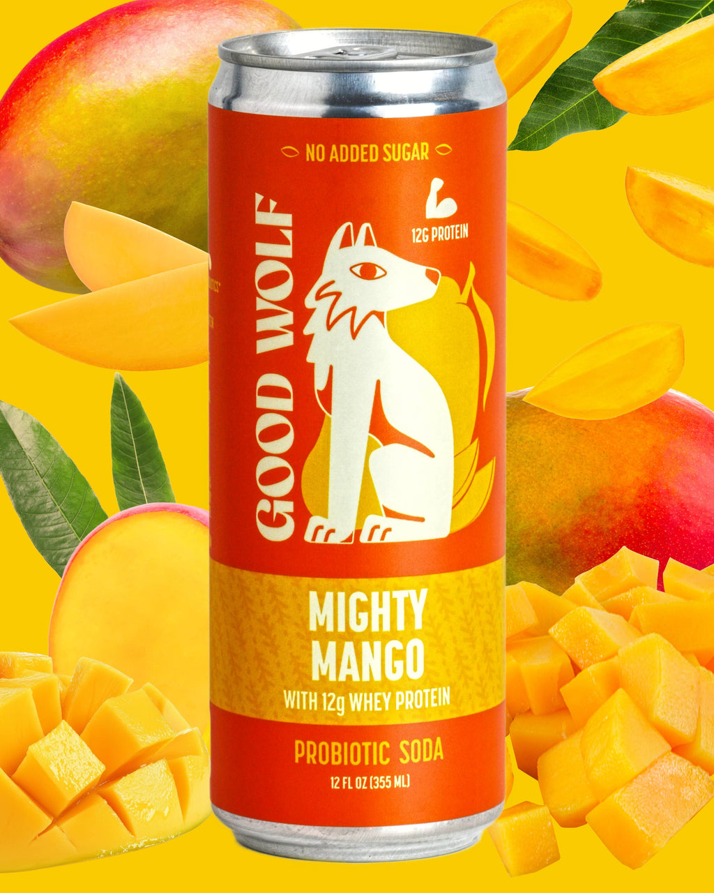 Mighty Mango Probiotic Protein Soda - No Added Sugar