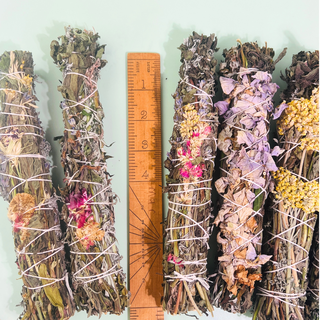 🌿 BOTANICAL HERBAL WAFTING WAND SAGE SMUDGE STICK 8" 🔥✨