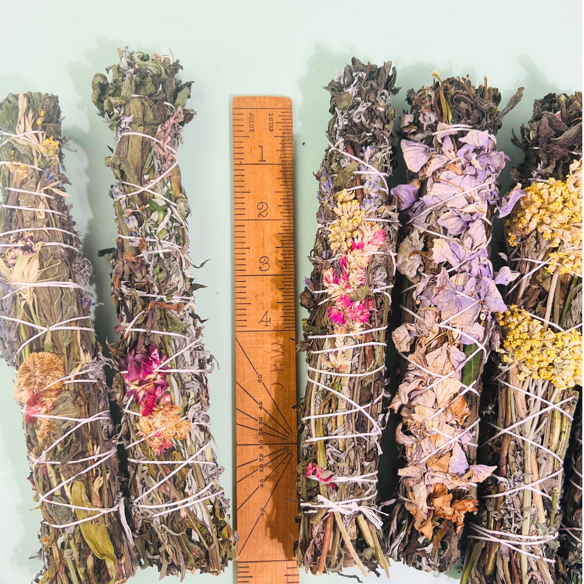 🌿 BOTANICAL HERBAL WAFTING WAND SAGE SMUDGE STICK 8" 🔥✨