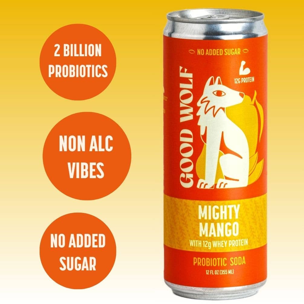 Mighty Mango Probiotic Protein Soda - No Added Sugar