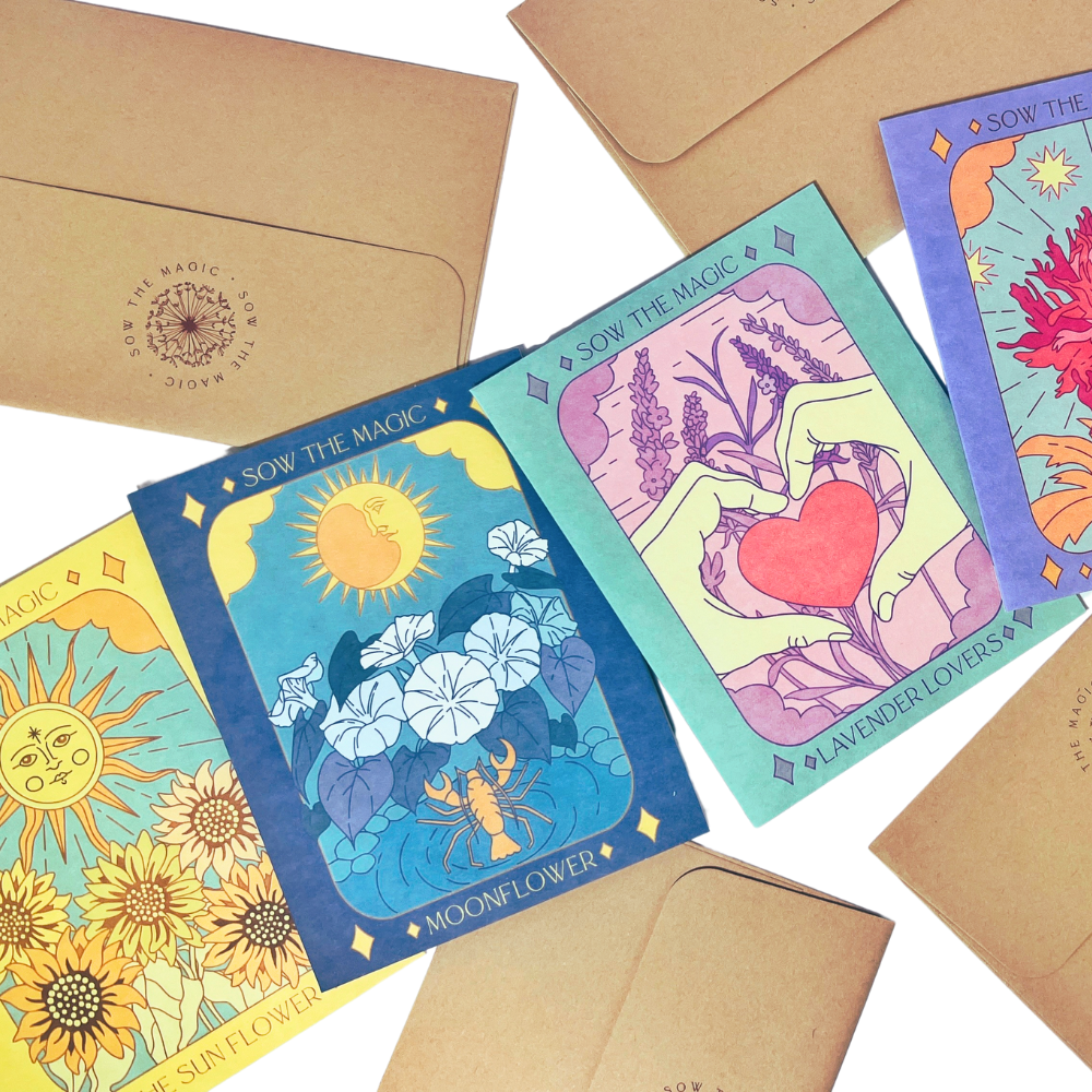 Moonflower Botanical Tarot Greeting Card