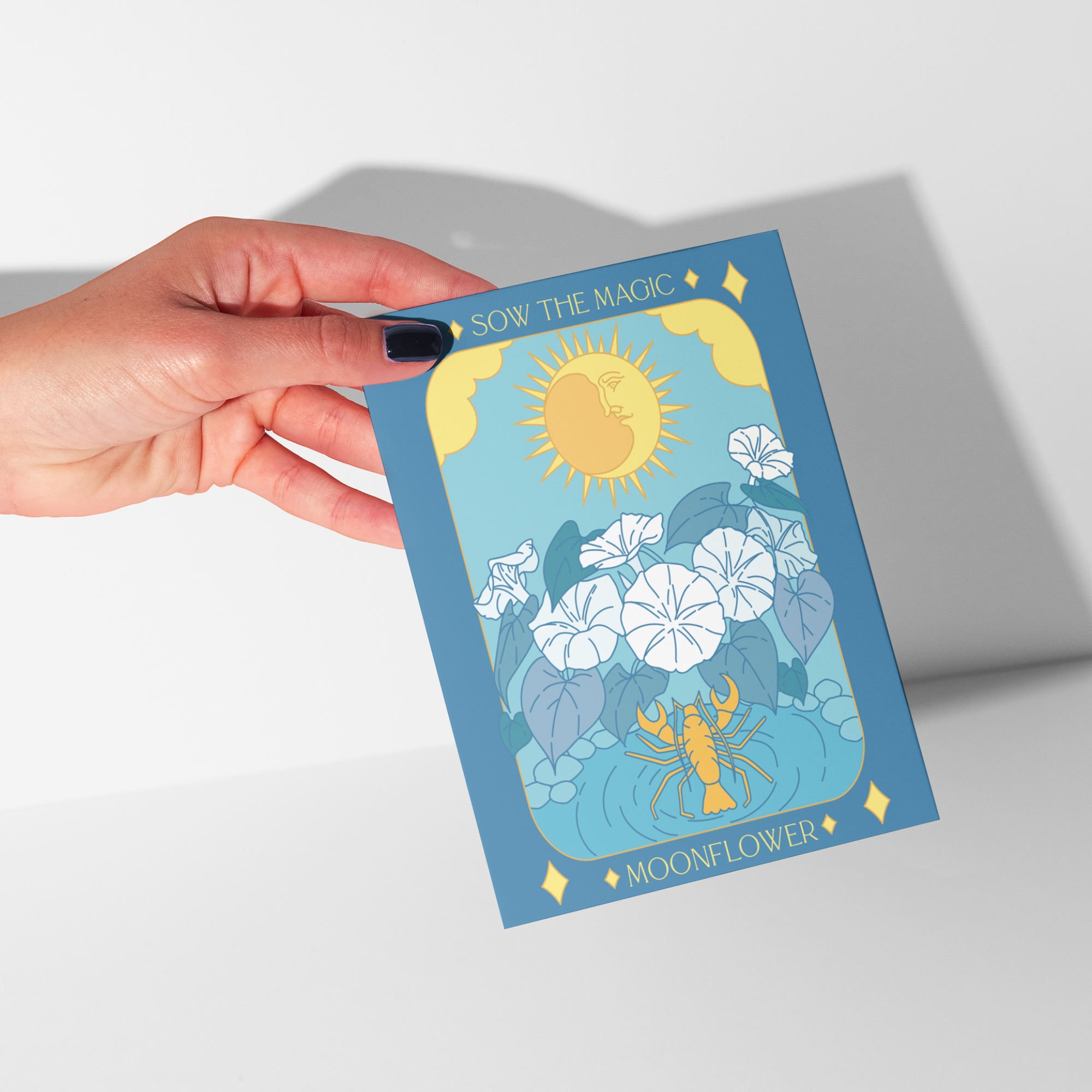 Moonflower Botanical Tarot Greeting Card