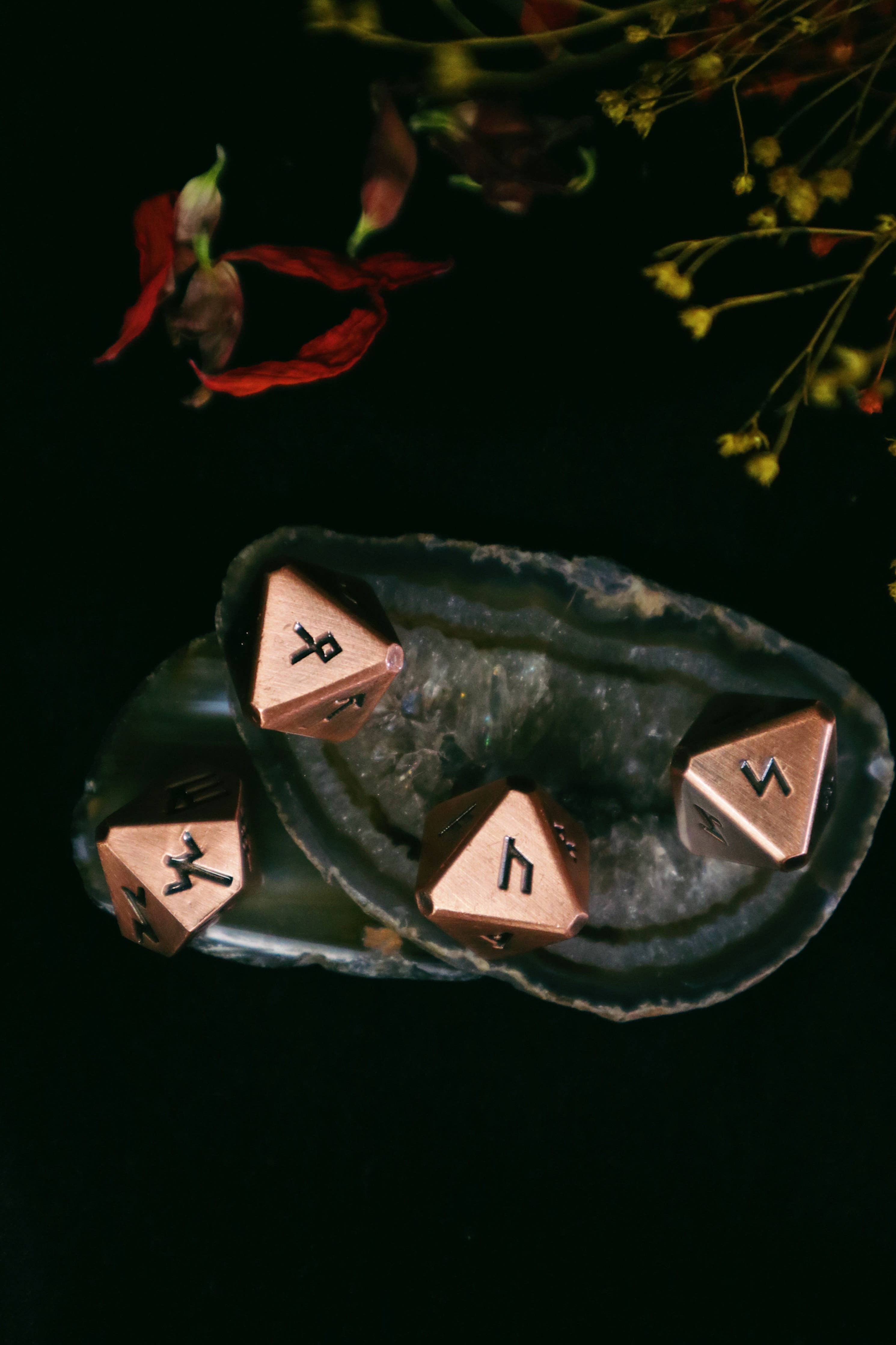 Green Glyphs Runic Dice