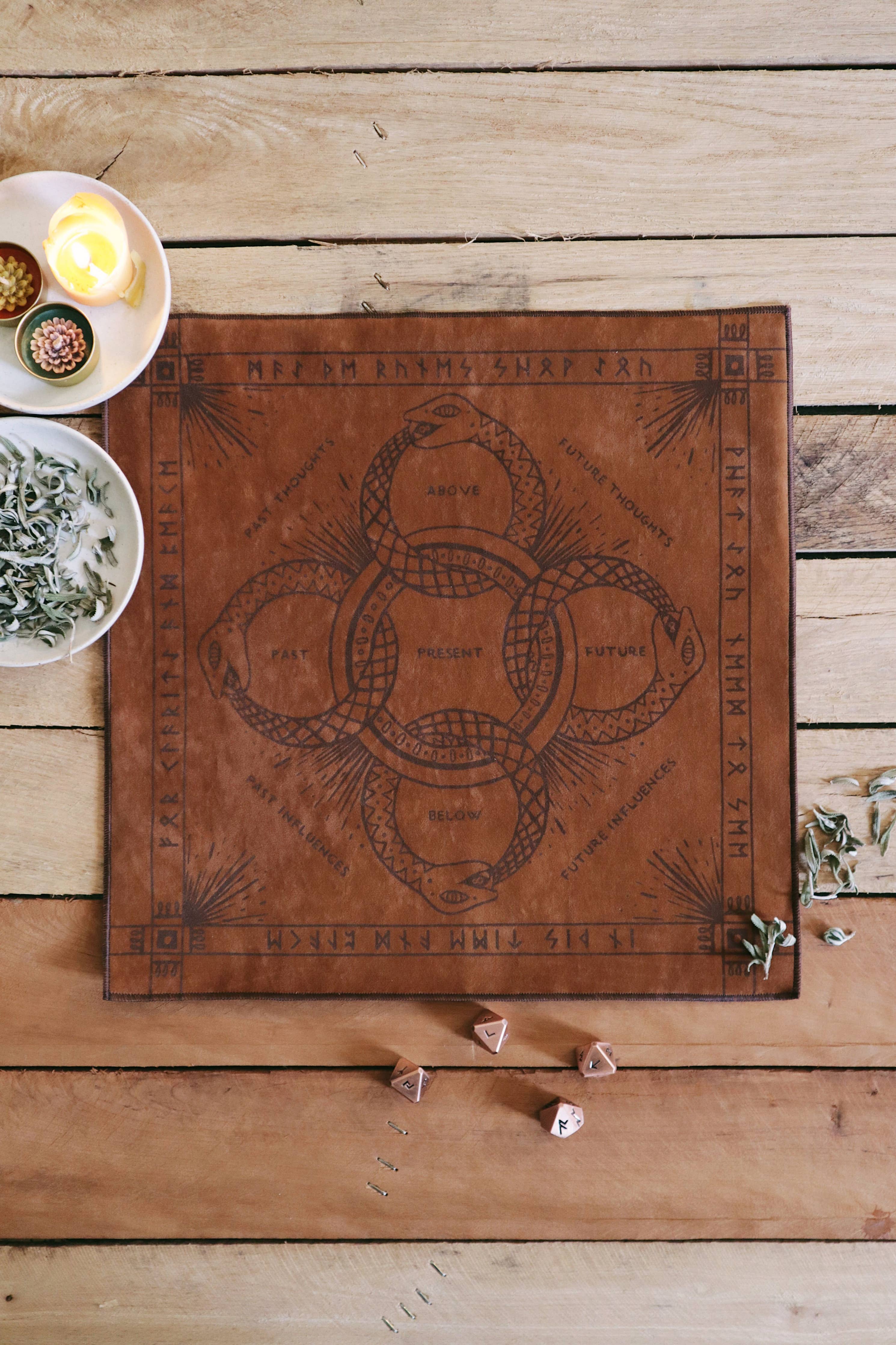 Green Glyphs Casting Cloth