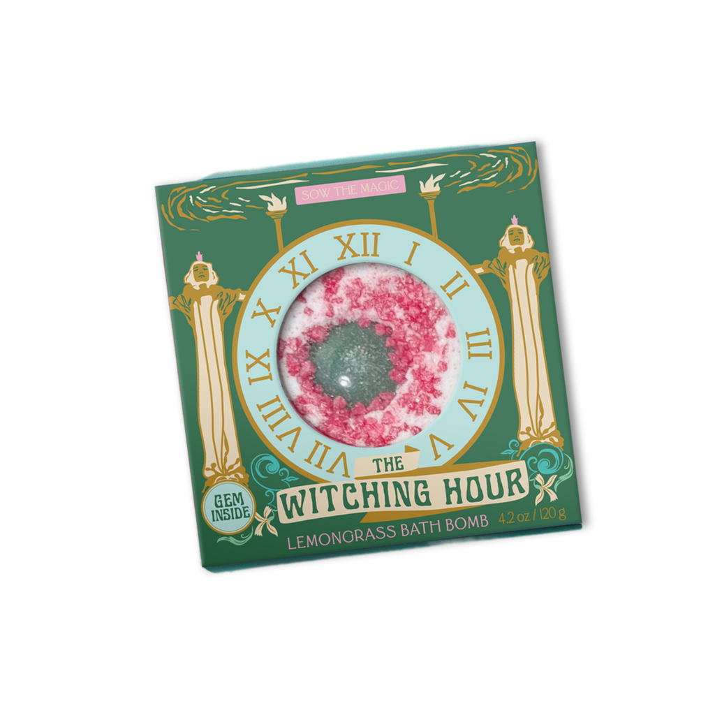 🌙 The Witching Hour Lemongrass Bath Bomb with Aventurine Gemstone