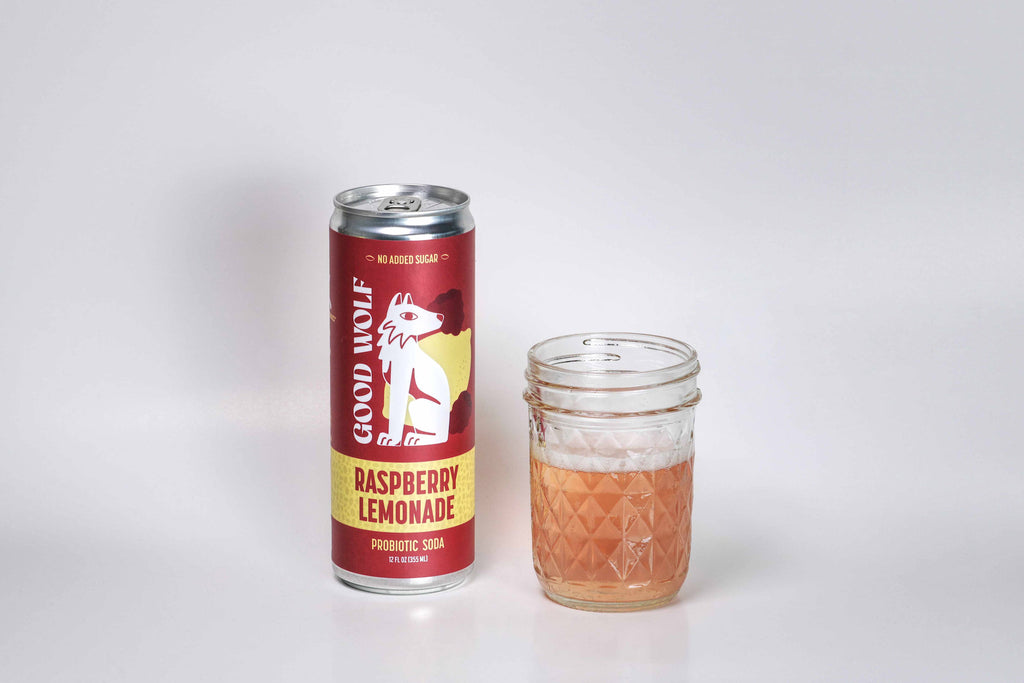 Raspberry Lemonade Probiotic Soda - No Added Sugar