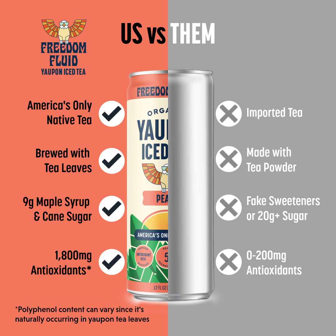 Peach, Organic Yaupon Iced Tea