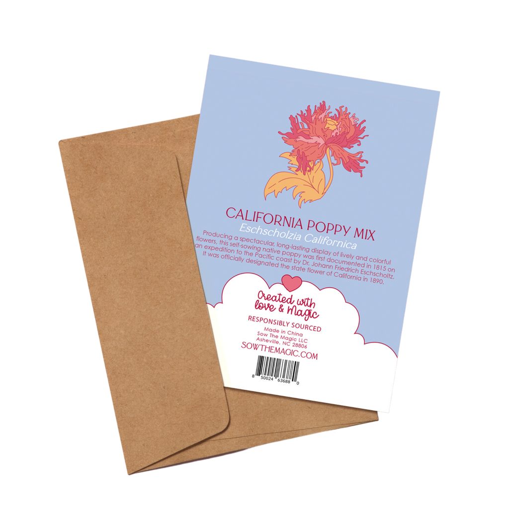 The Poppy Star Botanical Tarot Greeting Card