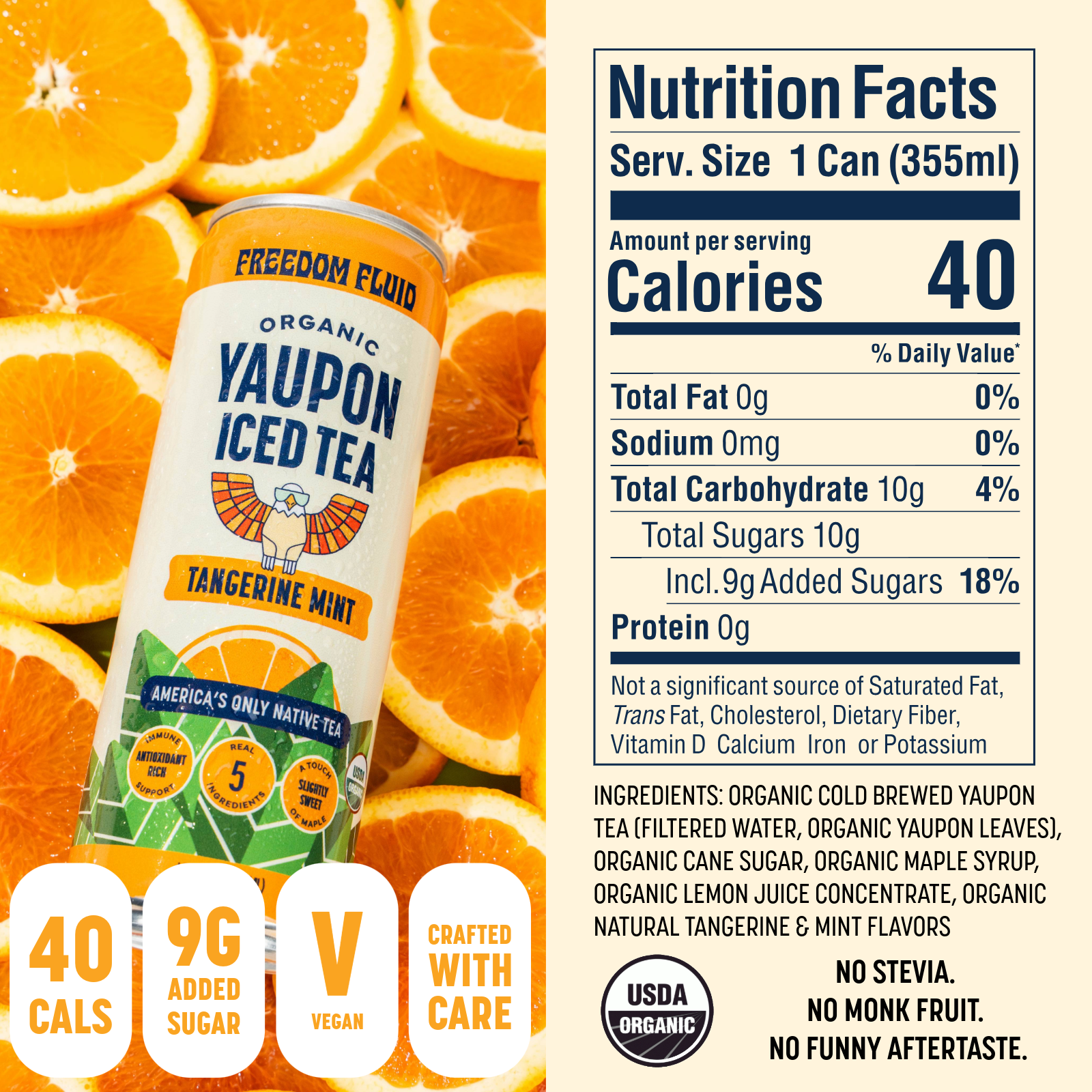Tangerine Mint, Organic Yaupon Iced Tea