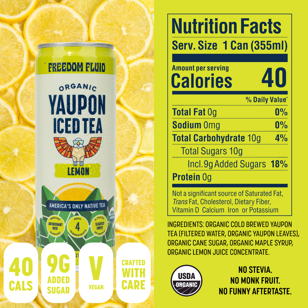 Lemon, Organic Yaupon Iced Tea