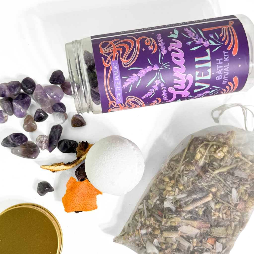 Lunar Veil Bath Ritual Kit with Amethyst