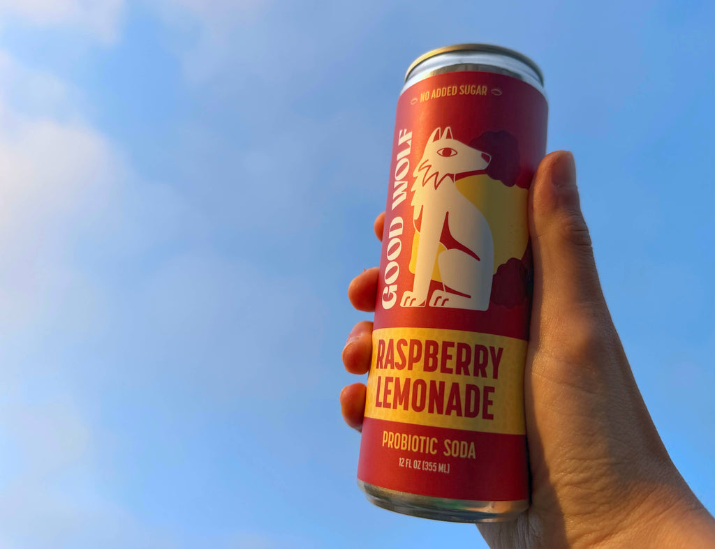 Raspberry Lemonade Probiotic Soda - No Added Sugar
