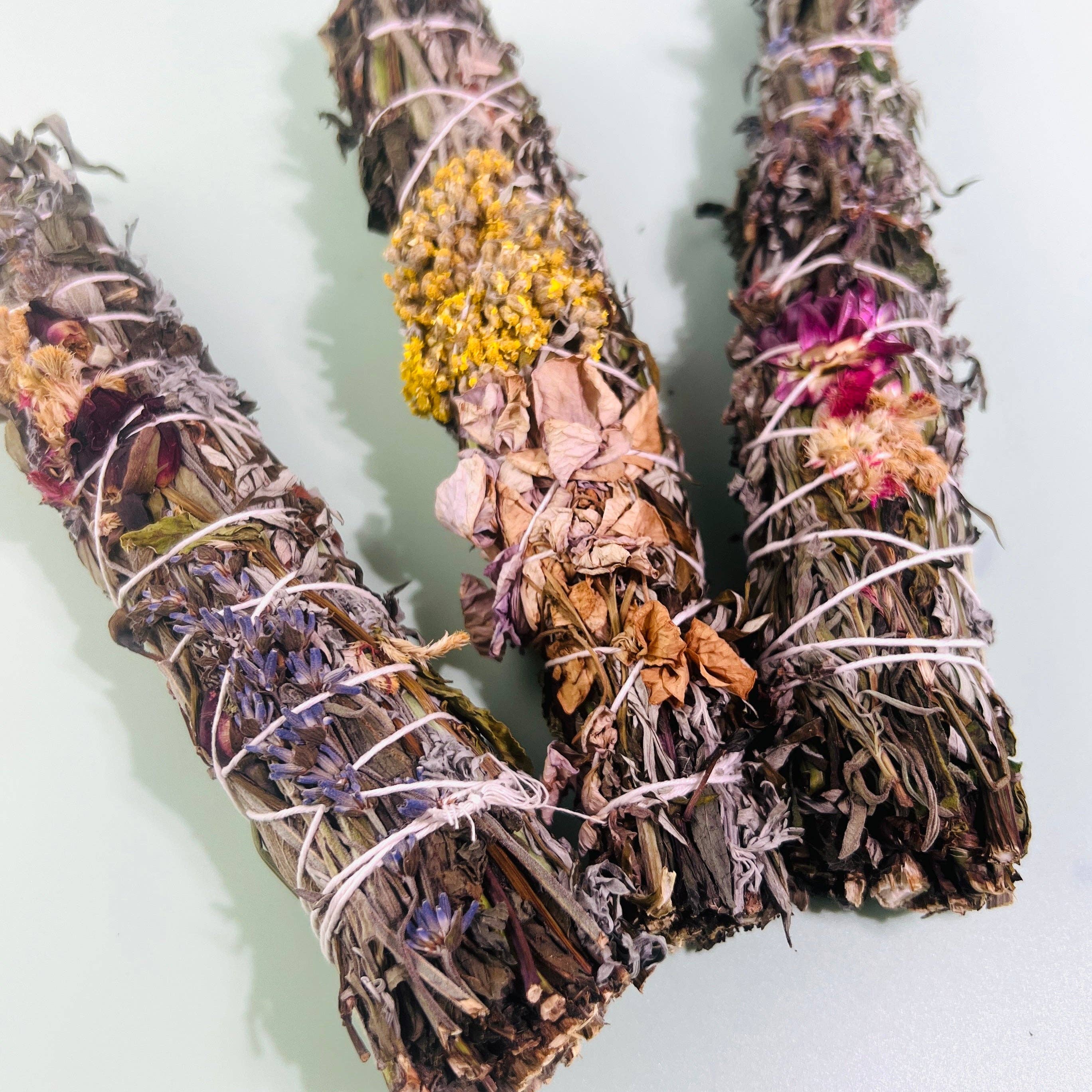 🌿 BOTANICAL HERBAL WAFTING WAND SAGE SMUDGE STICK 8" 🔥✨