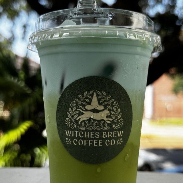 Blueberry Bog Brew, layered blue and green iced matcha